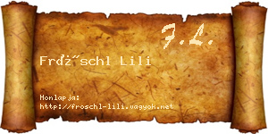Fröschl Lili névjegykártya
