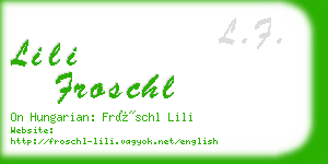 lili froschl business card